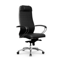 Кресло руководителя Метта Samurai KL-1.04 MPES, ткань-сетка/экокожа, черная, крестовина хром