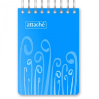 Блокнот Attache Fantasy голубой, А7, 80 листов, в клетку, на спирали, пластик