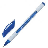 Шариковая ручка Brauberg Extra Glide Soft White синяя, 0.35мм, прозрачный корпус