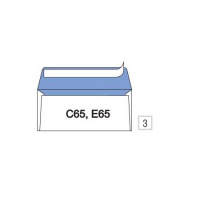 Конверт почтовый Garantpost Е65 белый, 110х220мм, 90г/м2, 1000шт, стрип