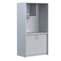 Шкаф для посуды Skyland SCB 120.3, серый/металлик, 1030х600х2000мм