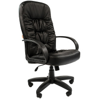 Кресло руководителя Chairman 416 иск. кожа, черная, глянцевая, крестовина пластик