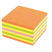 Блок для записей с клейким краем Kores 4 цвета, неон, 75x75мм, 450 листов