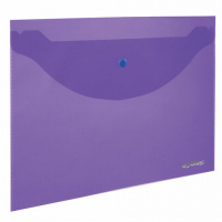 Пластиковая папка на кнопке Юнландия А4, прозрачная, фиолетовая