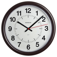 Часы настенные Troyka 21234211 d=24см, коричневая рамка