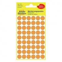Этикетки маркеры Avery Zweckform 3148, оранжевые неон, d=12мм, 54шт на листе, 5 листов