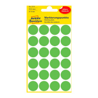 Этикетки маркеры Avery Zweckform 3174, зеленые неон, d=18мм, 24шт на листе, 4 листа