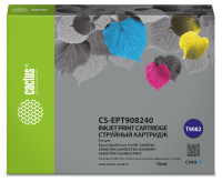 Картридж струйный Cactus CS-EPT908240 T9082 голубой (70мл) для Epson WorkForce WF-6090DW/WF-6590DWF