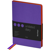 Ежедневник недатированный Berlingo Fuze фиолетовый, А6, 136 листов, кожзам