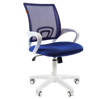 Кресло офисное Chairman 696 ткань, синяя, крестовина пластик, белая