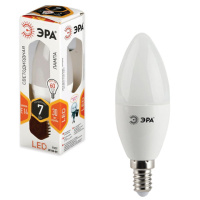 Лампа светодиодная Эра 7Вт, E14, 2700К, теплый белый свет, свеча