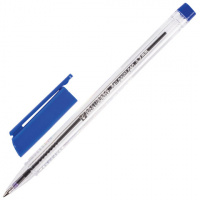 Шариковая ручка Brauberg синяя, 0.3мм, прозрачный корпус