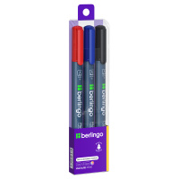 Набор перманентных маркеров Berlingo набор 3 цвета, 1мм, пулевидный наконечник