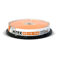 Диск DVD+R Mirex 4.7Гб, 16x, UL130013A1L, 10шт/уп