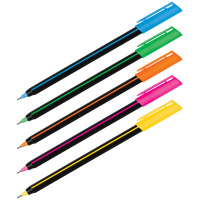 Ручка шариковая Luxor 'Stick Soft Touch', синяя, 0,7мм, корпус ассорти