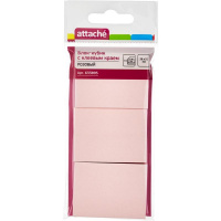 Блок для записей с клейким краем Attache розовый, 38х51мм, 300 листов
