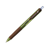 Ручка гелевая автоматическая Uni Signo UMN-105 синяя, 0.5мм, зелено-коричневый корпус