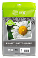 Фотобумага для струйных принтеров Cactus CS-MA412020ED А4, 20 листов, 120 г/м2, белая, матовая