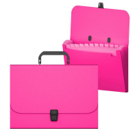 Портфель пластиковый ErichKrause Matt Neon, с 12 отд, A4, розовый