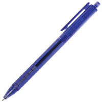 Шариковая ручка автоматическая Brauberg Tone синяя, 0.7мм, масляная основа, синий корпус