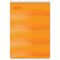 Блокнот Attache Waves оранжевый, А5, 50 листов, в клетку, на спирали, пластик