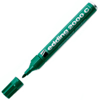 Маркер перманентный Edding 2000C зеленый, 1.5-3мм, круглый наконечник, универсальный, заправляемый,