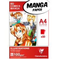 Скетчбук для маркеров 50л., А4 Clairefontaine 'Manga Illustrations', на склейке, 100г/м2