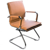 Кресло офисное Бюрократ Ch-993-Low-V экокожа, светло-коричневая, полозья металл