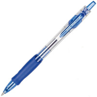 Ручка гелевая автоматическая Attache синяя, 0.5мм, прозрачный корпус