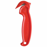 Нож складской безопасный BRAUBERG 'Logistic', для вскрытия упаковочных материалов, красный, блистер,