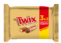 Шоколадный батончик Twix пачка 3шт по 55г