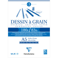 Скетчбук 30л., А5 Clairefontaine 'Dessin a grain', на склейке, 180г/м2, мелкозернистая