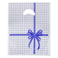 Пакет с вырубной ручкой Артпласт Синяя клетка 22х30см, 12мкм, с рисунком, 100шт/уп