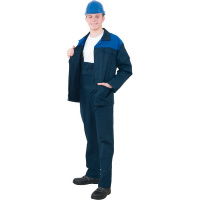 Костюм рабочий летний мужской Производственник (р.60-62) 182-188, сине-васильковый, с полукомбинезон