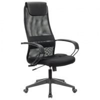 Кресло офисное Brabix Stalker EX-608 PL ткань-сетка-кожзам, черная, крестовина пластик