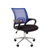 Кресло офисное Chairman 696 ткань, синяя DW, черная TW, крестовина хром