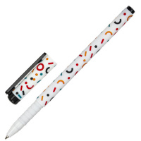 Ручка шариковая BRAUBERG SOFT TOUCH GRIP 'CONFETTI', СИНЯЯ, мягкое покрытие, узел 0,7 мм, 143723