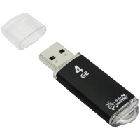 Память Smart Buy 'V-Cut'   4GB, USB 2.0 Flash Drive, черный (металл.корпус)