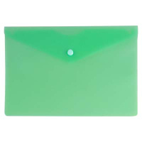 Пластиковая папка на кнопке Бюрократ зеленая, А4, PK803AGRN