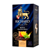 Чай Richard Royal Персик и мята, черный, 25 пакетиков