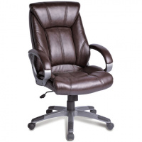 Кресло руководителя Brabix Maestro EX-506 иск. кожа, коричневая, крестовина пластик