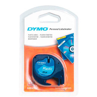 Термолента Dymo Letra Tag 12мм х 4м, черный/синий, пластик, 91205