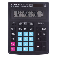 Калькулятор настольный Staff Plus STF-333-BKBU черный-синий, 12 разрядов