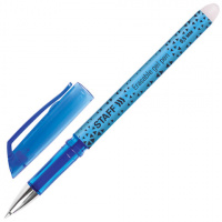 Ручка гелевая стираемая Staff синяя, 0.35мм, синий корпус