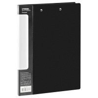 Пластиковая папка с зажимом Стамм Стандарт черная, 17мм, 700мкм