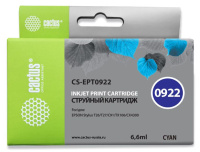 Картридж струйный Cactus CS-EPT0922 №0922, 6.6мл, голубой