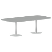Конференц стол ПРГ-8 Металлик/Белый 2400х1200х750