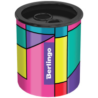Точилка металлическая Berlingo 'Color Block', 2 отверстия, с контейнером