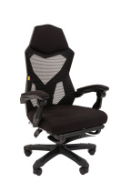 Кресло геймера Chairman CH571 ткань/сетка, черный, крестовина пластик
