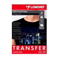 Термотрансферная бумага Lomond A3, 140г/м2, 50 листов, черный, 0808325